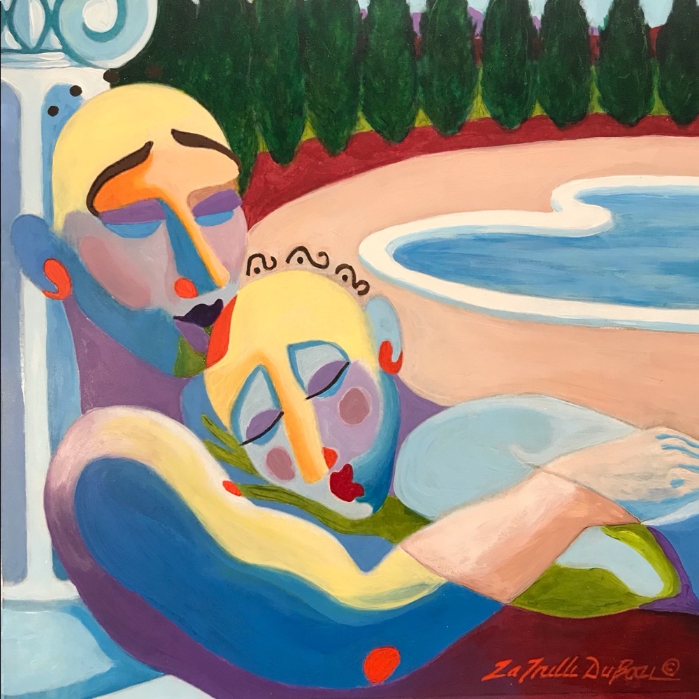 Poolside Slumber ,12 x12 print by Latrelle Dubose
